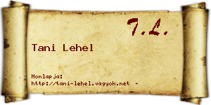 Tani Lehel névjegykártya